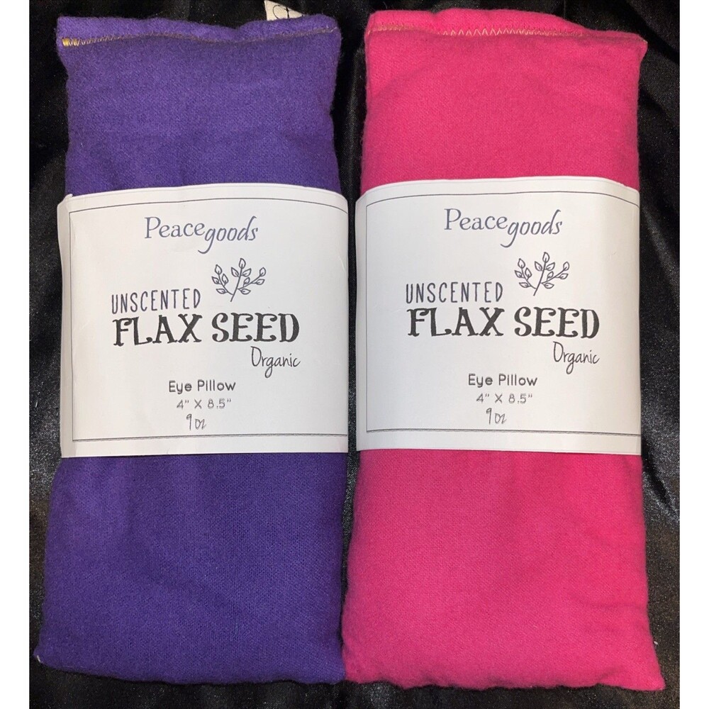 Peace Goods Unscented Flax Seed Organic Eye Pillow 4”x8.5” & 9oz Lot Of 2